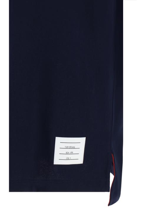 26FW 톰브라운 저지 릴렉스드 사이드 슬릿 티 MJS067A00042 415 NAVY - THOM BROWNE