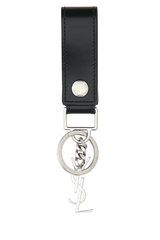 26FW 생로랑 모노그램 키링 스무스 레더 5183230SX0E 1000 BLACK
