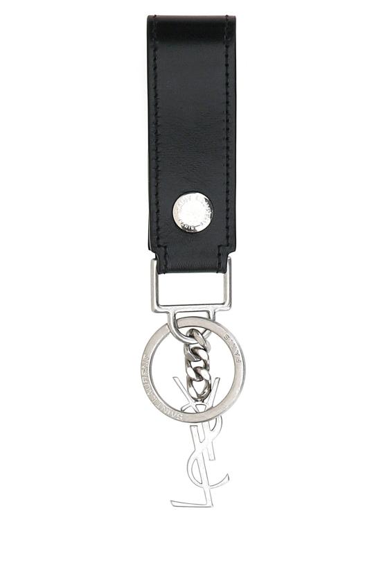 26FW 생로랑 모노그램 키링 스무스 레더 5183230SX0E 1000 BLACK - SAINT LAURENT