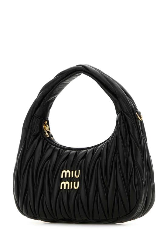  미우미우 마틀라쎄 완더 레더 토트백 5BC125VOOYAN88 F0002 BLACK - MIU MIU