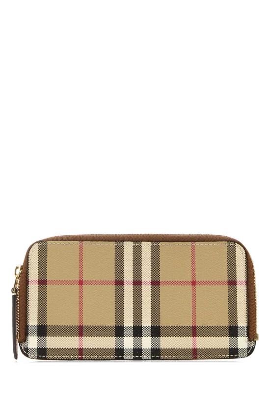 26FW 버버리 라지 체크 지퍼 카드 케이스 8109805 A9534 BROWN
