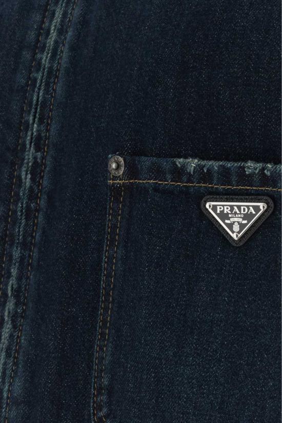 26FW 프라다 코튼 데님 집업 재킷 GFB356SOOO19VI F0008 BLUE - PRADA