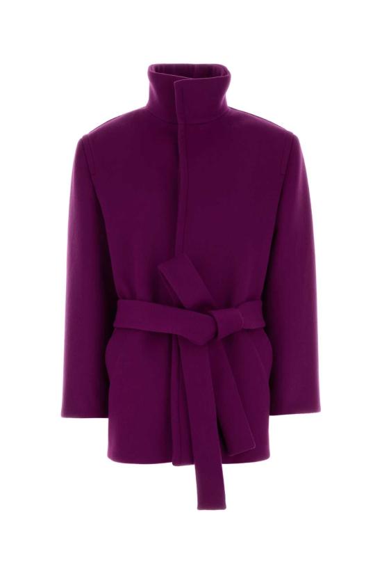 25FW 생로랑 울 소재 박시핏 벨트 코트 850307Y060R 5051 PURPLE