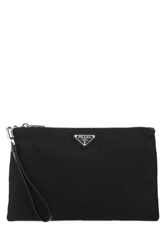  프라다 리나일론 앤 사피아노 레더 파우치 2NH0062DMH F0002 BLACK
