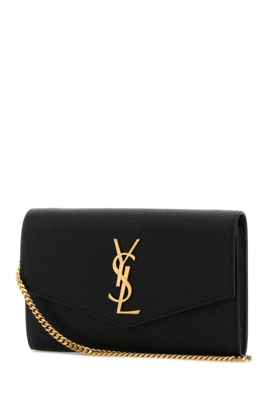  생로랑 그레인 레더 업타운 체인 지갑 6077881GF0J 1000 BLACK - SAINT LAURENT