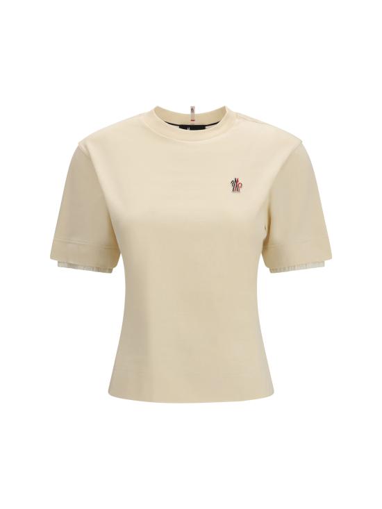 26SS 몽클레어 그레노블 로고 패치 코튼 블렌드 티셔츠 L10988C0000989AW1 034 BEIGE