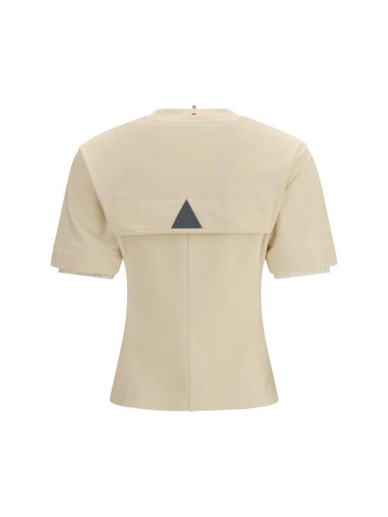26SS 몽클레어 그레노블 로고 패치 코튼 블렌드 티셔츠 L10988C0000989AW1 034 BEIGE - MONCLER