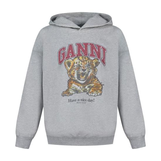 26SS 가니 후드 티셔츠 CONFIG GAN025002 GREY - GANNI