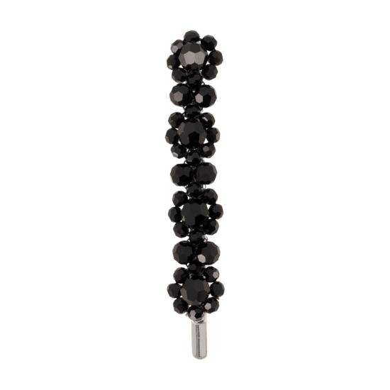  시몬로샤 크리스탈 플라워 미디엄 블랙 헤어핀 SMR020306 BLACK - SIMONE ROCHA