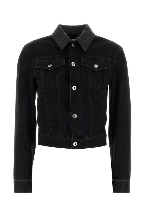 26SS 보테가베네타 우븐 칼라 데님 자켓 863107V69O0 1000 BLACK