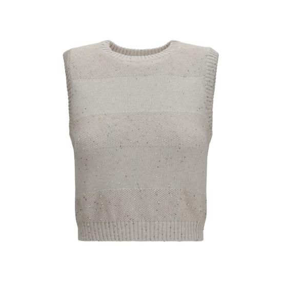 26SS 브루넬로 쿠치넬리 민소매 티셔츠 BRMDV754810CJ430BB BEIGE