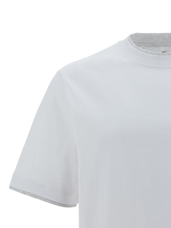 26FW 브루넬로 쿠치넬리 자수 로고 티셔츠 M0B137427 CW787 WHITE - BRUNELLO CUCINELLI