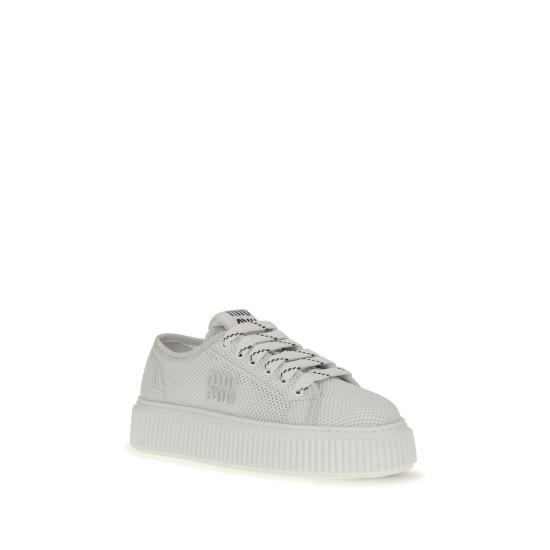 26FW 미우미우 메쉬 패브릭 스니커즈 MI5E705EF005099F0009BB WHITE - MIU MIU