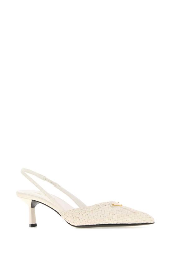 26FW 프라다 우븐 레더 슬링백 펌프스 1I427OF055034 F097W WHITE - PRADA