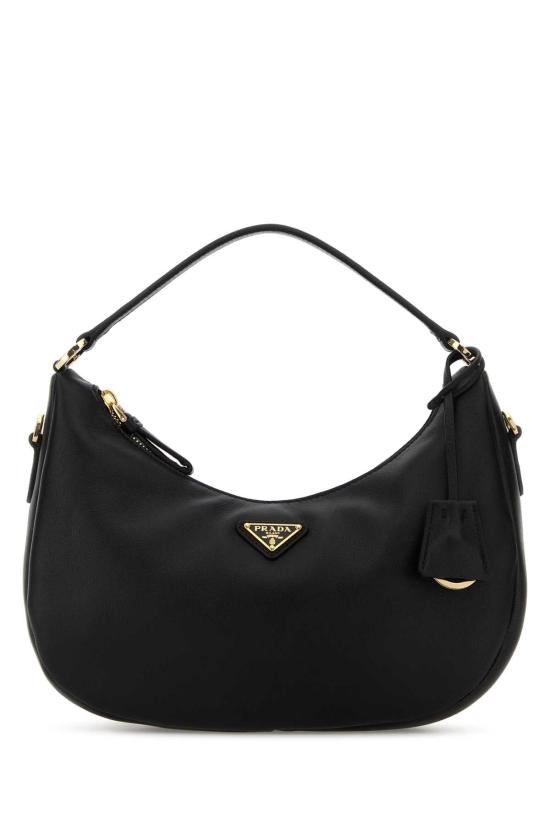 26FW 프라다 트라이앵글 로고 레더 호보백 1BC2722CYS F0002 BLACK