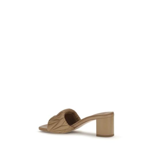 26FW 미우미우 가죽 슬라이드 MI5XX657F05588TF098LBB BEIGE - MIU MIU