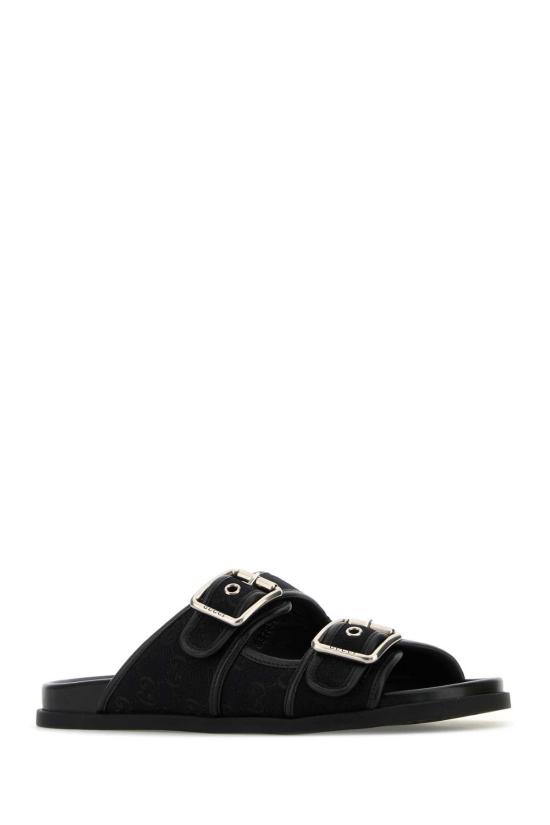 25FW 구찌 버클 슬라이드 샌들 831830FAD71 1000 BLACK - GUCCI