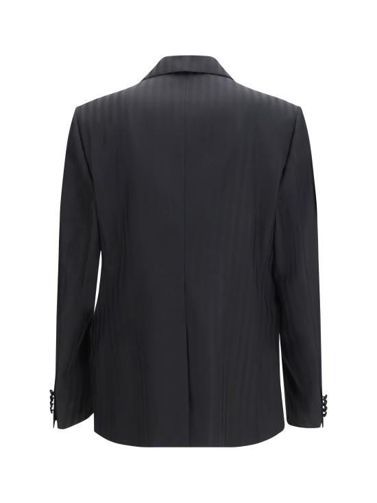 26SS 돌체앤가바나 페킨 울 자카드 싱글 브레스티드 시칠리아 라이즈 자켓 G2TV4TFR226 N0000 BLACK - DOLCE & GABBANA