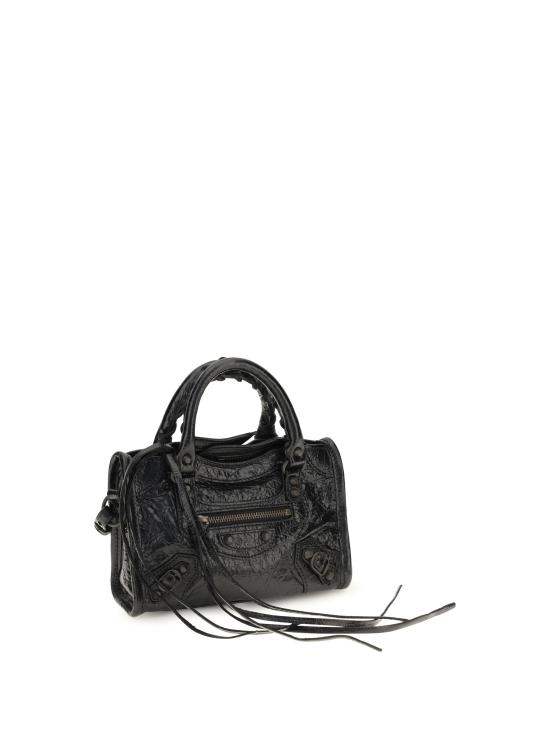 26FW 발렌시아가 르 시티 나노 램스킨 탑핸들 토트백 8657642ACFH 1000 BLACK - BALENCIAGA