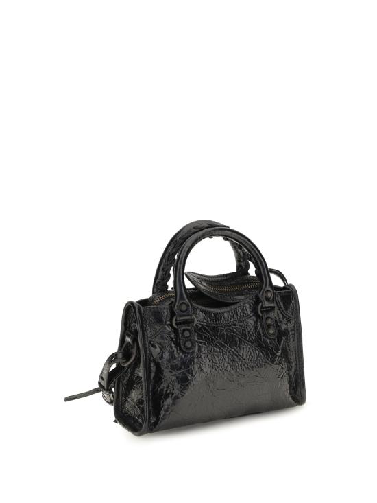 26FW 발렌시아가 르 시티 나노 램스킨 탑핸들 토트백 8657642ACFH 1000 BLACK - BALENCIAGA