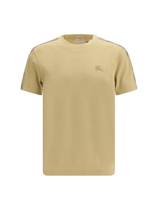 26FW 버버리 체크 트리밍 코튼 티셔츠 8106247 B8626 BEIGE