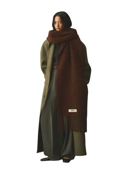  자크뮈스 프린지 울 스카프 ACU00572BOT4032850 ONESIZE Jacquemus BROWN - JACQUEMUS