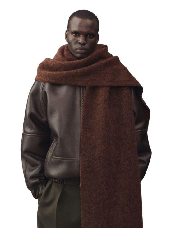  자크뮈스 프린지 울 스카프 ACU00572BOT4032850 ONESIZE Jacquemus BROWN - JACQUEMUS