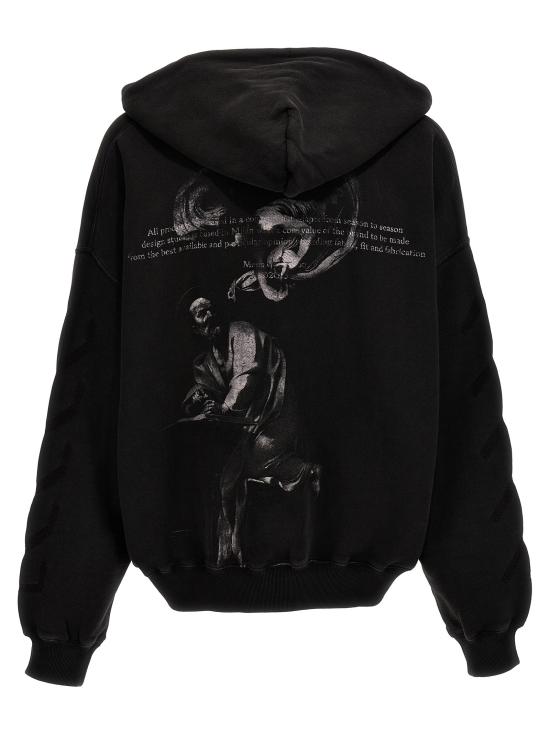  오프화이트 후드 티셔츠 OF279715BM BLACK - OFF WHITE