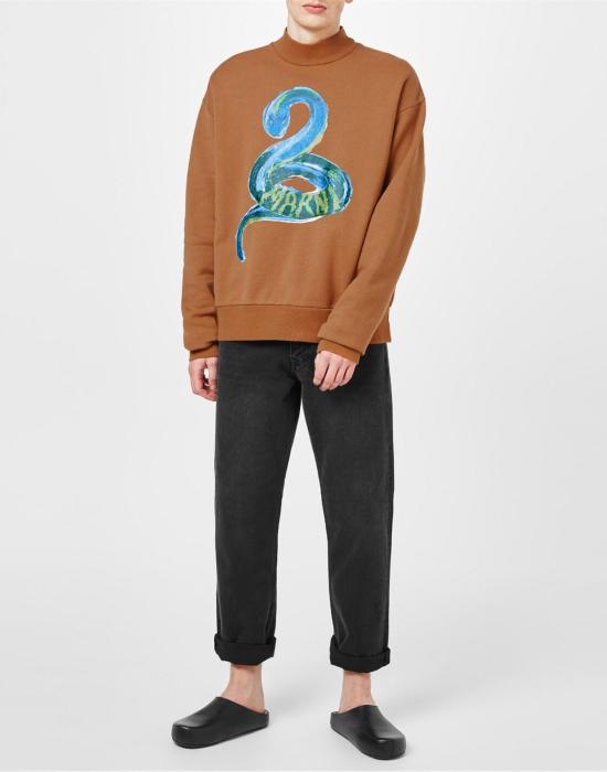  마르니 긴팔 티셔츠 FUMU0107P1USCU11PIM20 BROWN