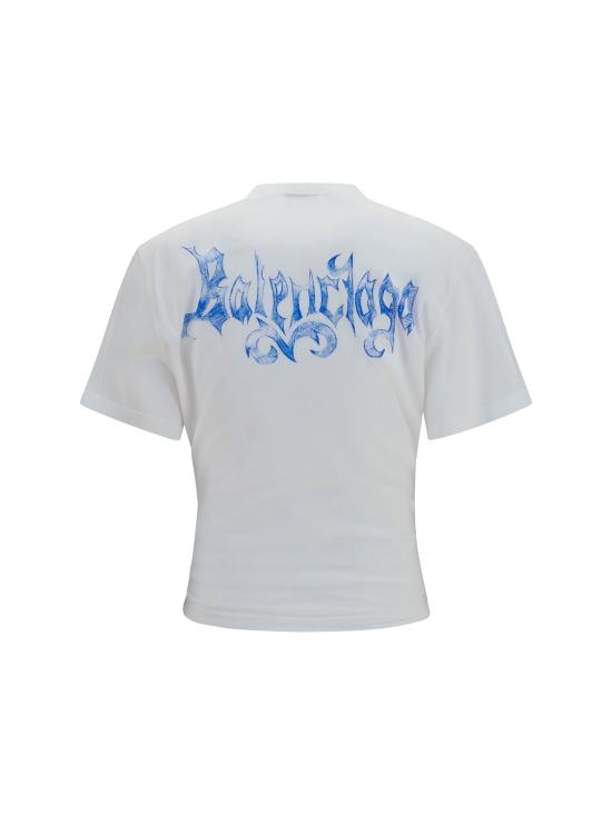 26FW 발렌시아가 스케치 쇼트 슬리브 탑 A0016UTUVQ4 9000 WHITE - BALENCIAGA