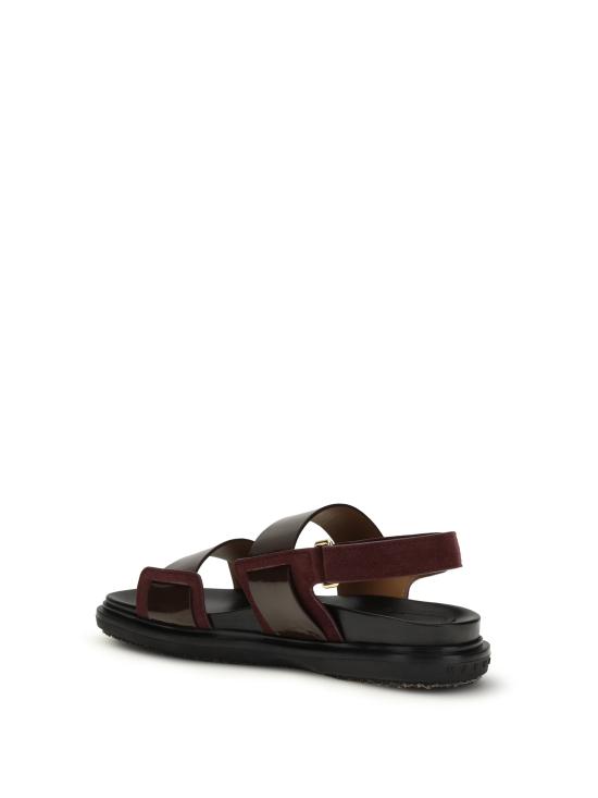 26SS 마르니 퍼스벨트 레더 더블 스트랩 샌들 FBMS018001P7615 ZP086 BROWN - MARNI