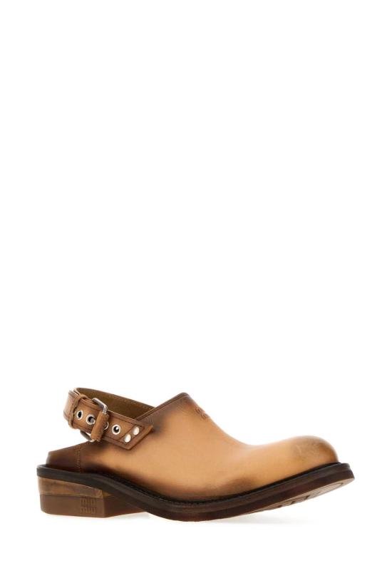 26SS 미우미우 풀 가죽 뮬 5R667EFA0455OD F0054 CAMEL - MIU MIU