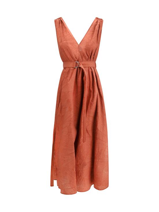 26SS 브루넬로 쿠치넬리 원피스 MQ988A5092 C8604 ORANGE FLAME
