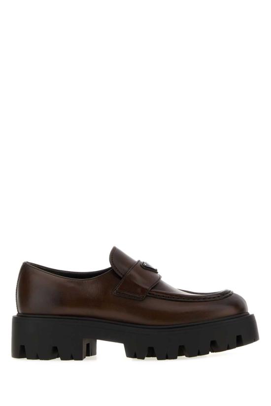 26FW 프라다 모노블럭 러버솔 레더 로퍼 1D185OFB0503KDP F0562 BROWN