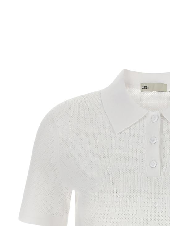 26FW 토리버치 폴로 티셔츠 TO336307BM WHITE - TORY BURCH