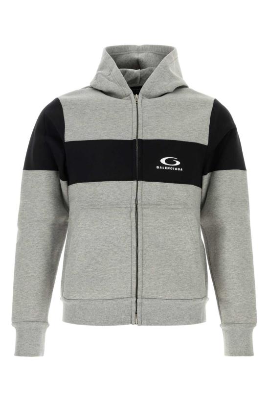  발렌시아가 로고 후드 집업 808832TRVJ2 1167 GRAY