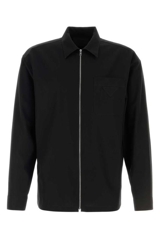 26FW 프라다 코튼 지퍼셔츠 SC855SOOO19AM F0002 BLACK