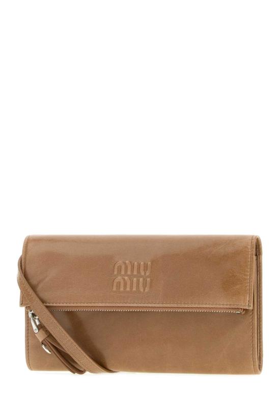 26FW 미우미우 숄더 스트랩 레더 파우치 5MT0482A44 F0770 BEIGE - MIU MIU