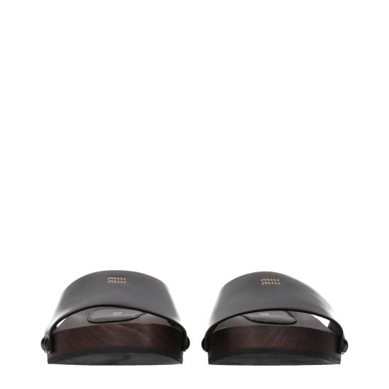  미우미우 뮬/슬리퍼 MI15582163566857BT BLACK - MIU MIU