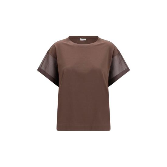 26SS 브루넬로 쿠치넬리 폴로 티셔츠 BRM0T81BX800C8589BB BROWN