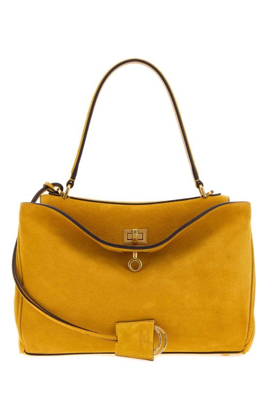26SS 발렌시아가 로데오 스웨이드 스몰 토트백 7897792ACKO 7016 YELLOW