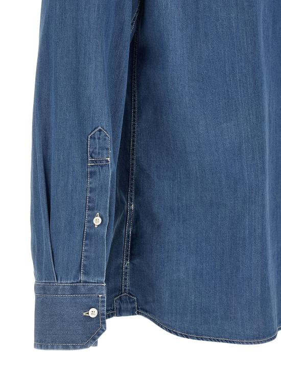 26SS 브루넬로 쿠치넬리 셔츠 BR243748BM BLUE - BRUNELLO CUCINELLI