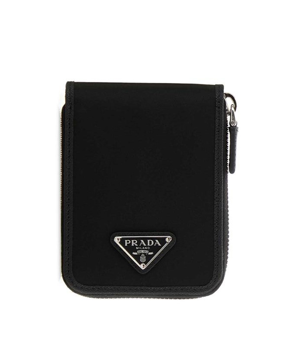 26FW 프라다 리나일론 앤 레더 집어라운드 반지갑 2ML1262DMH F0002 BLACK