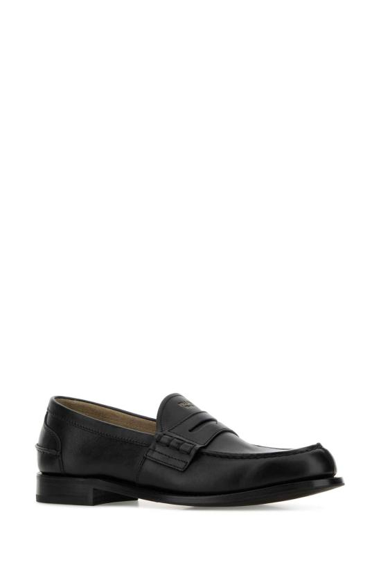 26SS 프라다 레터링 로고 텍스처드 레더 로퍼 2DB238FX000UZE F0002 BLACK - PRADA
