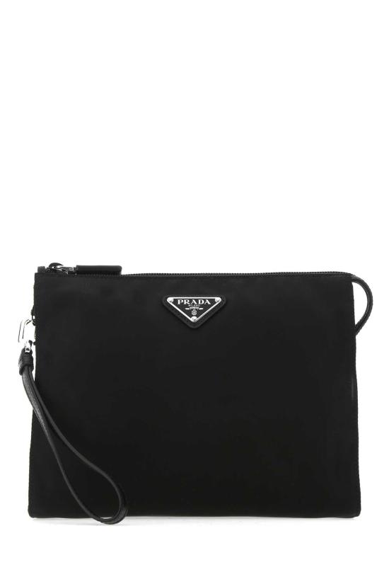  프라다 리나일론 앤 사피아노 레더 파우치 2NE7892DMH F0002 BLACK