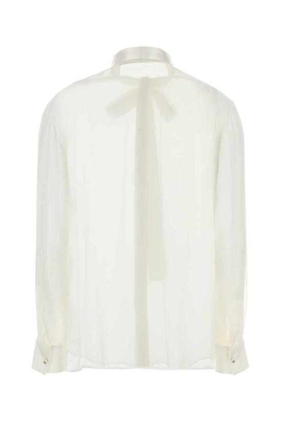  돌체앤가바나 쉬폰 보우 셔츠 F5T27TFU1AT W0800 WHITE - DOLCE & GABBANA