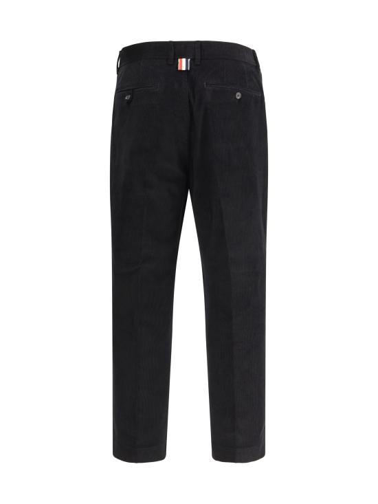 26SS 톰브라운 내로우 웨일 코듀로이 테이퍼드 치노 팬츠 MTU334SF0920 001 BLACK - THOM BROWNE