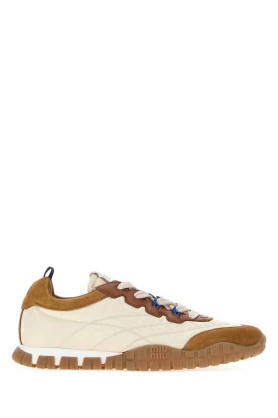 26FW 미우미우 타이어 테크니컬 스웨이드 스니커즈 5E417EF005LYW F05KS BEIGE