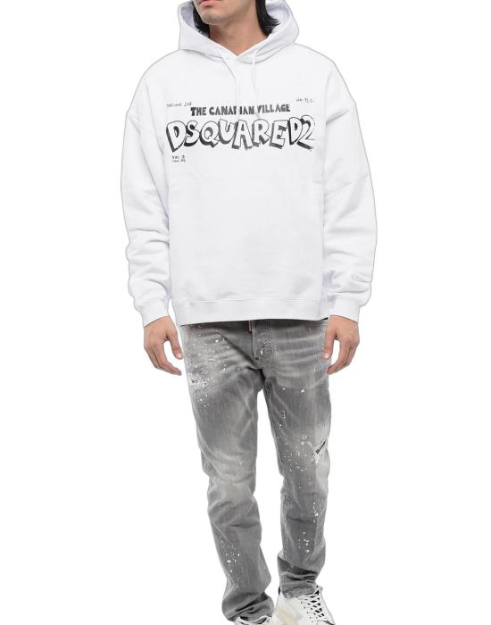 26FW 디스퀘어드2 후드 티셔츠 S74GU0765S25551100 WHITE