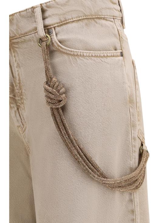 26SS 핑코 데님 팬츠 104601A33R C88 BEIGE MACROCISTIDE - PINKO